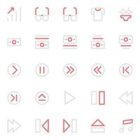 Two color outline icons for User interface. vector