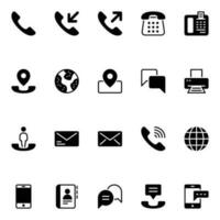 Outline icons for Contact information. vector