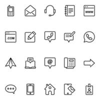 Outline icons for Contact information. vector