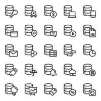 Outline icons for Database server. vector