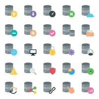 Flat color icons for Database server. vector