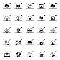 Glyph icons for Digital electronics. vector