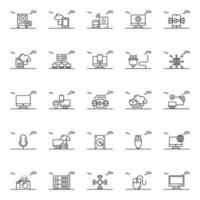 Outline icons for Digital electronics. vector