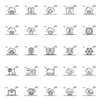 Outline icons for Digital electronics. vector