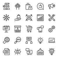 Outline icons for Digital marketing. vector