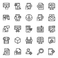 Outline icons for Digital marketing. vector