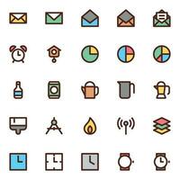 Filled color outline icons for User interface. vector