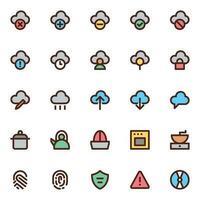 Filled color outline icons for User interface. vector