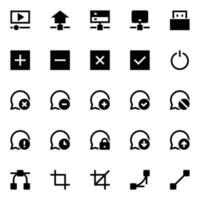 Glyph icons for User interface. vector