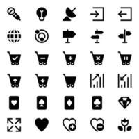 Glyph icons for User interface. vector