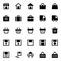 Glyph icons for User interface. vector