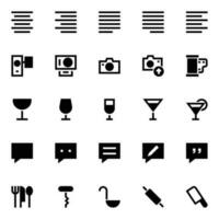 Glyph icons for User interface. vector