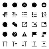 Glyph icons for User interface. vector