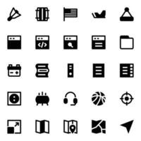 Glyph icons for User interface. vector