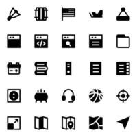 Glyph icons for User interface. vector