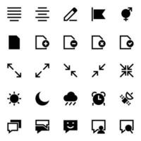 Glyph icons for User interface. vector