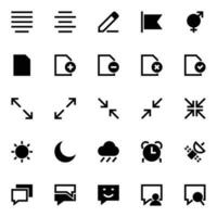 Glyph icons for User interface. vector