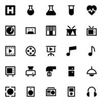 Glyph icons for User interface. vector