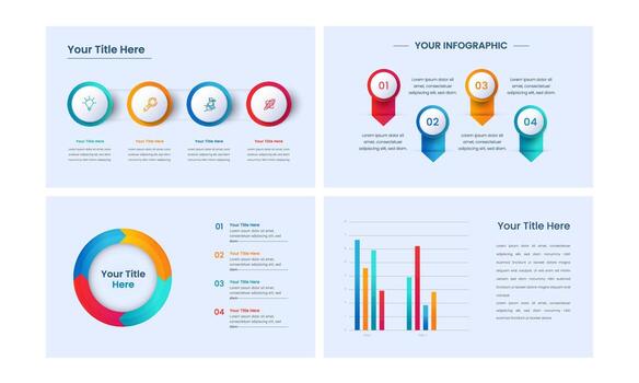 Business Infographic Template Layout With Various Type Diagram Chart In Four Options. vector