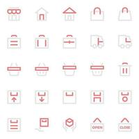 Two color outline icons for User interface. vector