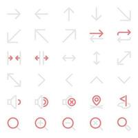 Two color outline icons for User interface. vector