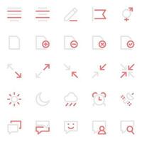 Two color outline icons for User interface. vector