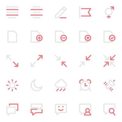 Two color outline icons for User interface.