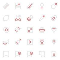 Two color outline icons for User interface. vector