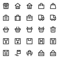 Outline icons for user interface. vector
