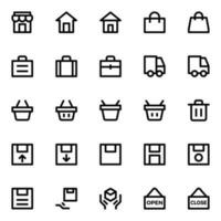 Outline icons for user interface. vector