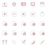 Two color outline icons for User interface. vector