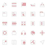 Two color outline icons for User interface. vector