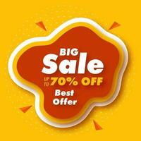 Big Sale Poster Design With Discount Offer On Paper Layer Cut Abstract Background. vector