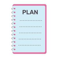 Notepad with spiral. To do list. Template for planners, agenda, schedule, checklists, notebooks, cards and other stationery. Planning, office, business, organization of work concept. vector