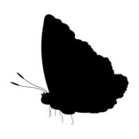 Butterfly black silhouette. Butterfly icon isolated on white background. vector