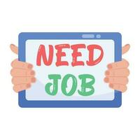 Get your hands on need job flat sticker vector