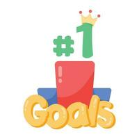 Modern flat sticker of successful goals vector