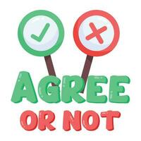 A flat sticker of decision making vector
