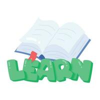 Get this flat sticker of learn vector