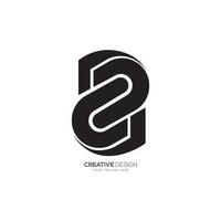 Modern letter c d z symmetrical line shape unique monogram logo vector