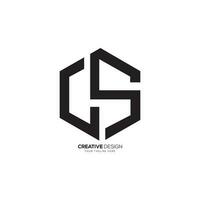 Letter C S hexagon shape unique concept modern polygon logo vector