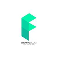Modern letter F with colorful unique abstract logo design vector