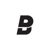 Modern shape letter D B or B D flat creative monogram black logo vector