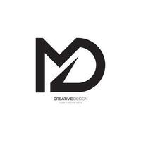 Letter M D unique line shape modern monogram simple logo vector