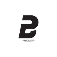 Letter P B modern unique shape flat monogram black logo vector