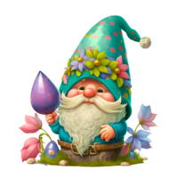 ai génératif mignonne fleur gnome gratuit illustration png