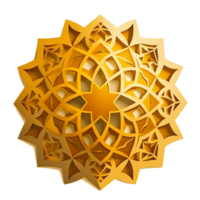 AI generative Luxury golden mandala elegant arabic style ornamental frame png