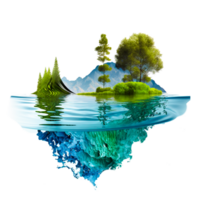 Digital art Island free illustration png