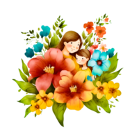 happy mother day greeting card illustration png
