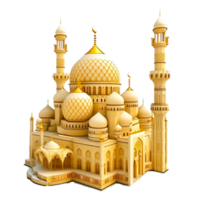 Mosque building realistic isolated with transparent background png
